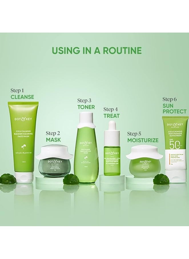 Dot & Key - Dot & Key Skin Care Pollution + Acne Defense Green Clay Mask With Salicylic & Matcha Tea Reduces Active Acne Soothes Redness For Dark Spots Oily Acne Prone Skin 85g - Image 1