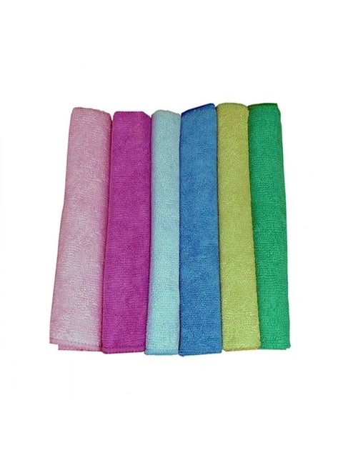 6-Piece Microfiber Cleaning Cloth Set Multicolour 30x30Cm