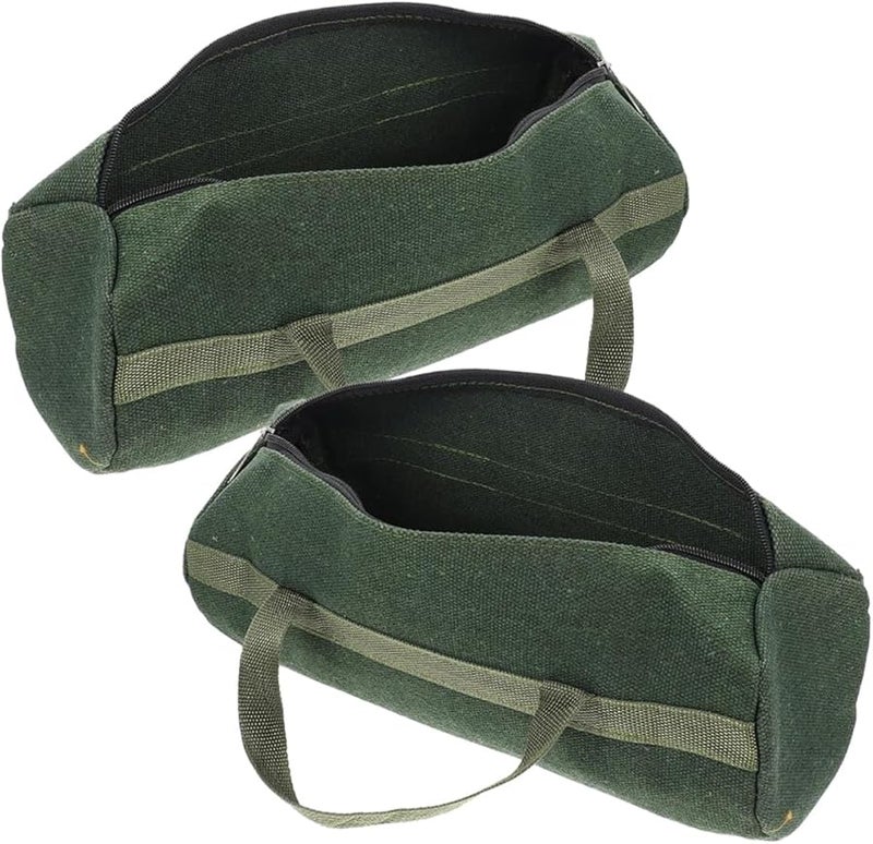 Heavy Duty Canvas Tool Tote Bag Organizer Wide Open Design Portable Storage Pouch - Image 2