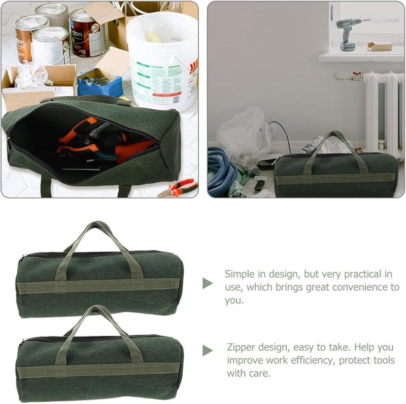 Heavy Duty Canvas Tool Tote Bag Organizer Wide Open Design Portable Storage Pouch - Image 3
