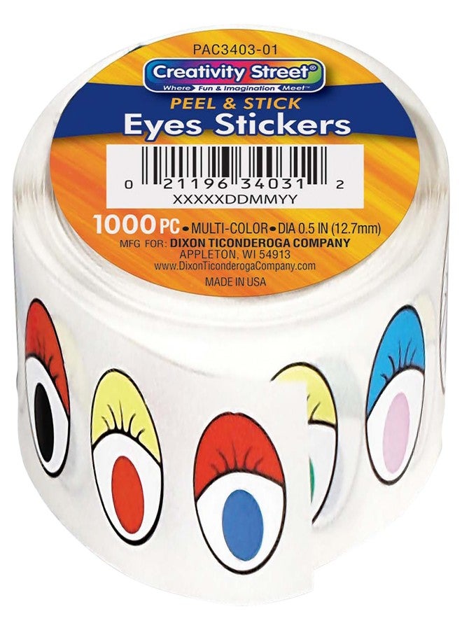 Creativity Street Wiggle Eyes Stickers, 0.5-Inch, Multicolor, 1000/Pack - Image 1