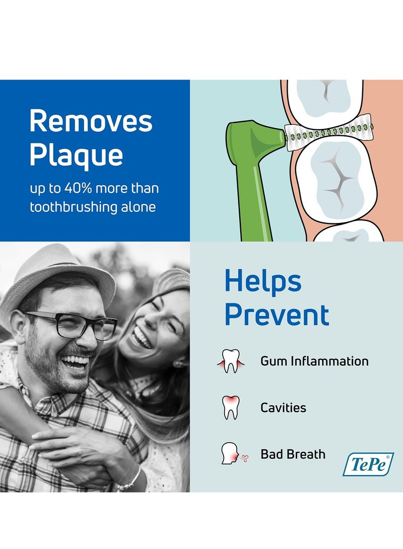 Tepe Interdental Brush Angle, Angled Dental Brush for Teeth Cleaning, Pack of 6, 0.45 mm, Extra-Small/Small Gaps, Orange, Size 1 - Image 2