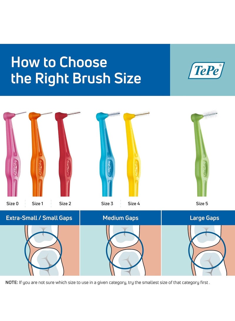Tepe Interdental Brush Angle, Angled Dental Brush for Teeth Cleaning, Pack of 6, 0.45 mm, Extra-Small/Small Gaps, Orange, Size 1 - Image 4