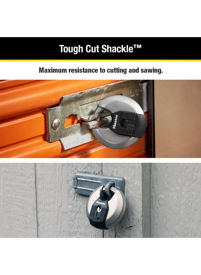 Master Lock Master Lock M50XD Magnum Heavy Duty Stainless Steel Discus Padlock with Key, Silver  - Image 2
