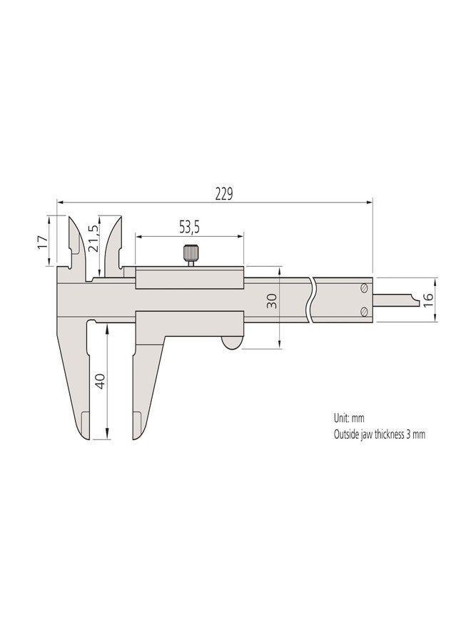 Mitutoyo 530-102 Vernier Caliper, Stainless Steel, 0-150mm R - Image 3