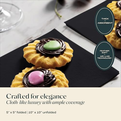 Servietto Disposable Linen-Feel Cocktail Napkins, 200-Pack 5" x 5" CHAMPAGNE Paper Beverage Napkins For Bar, Restaurant And Café, Dessert Napkins For Party, Wedding Or Event - Image 3
