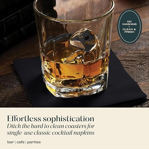 Servietto Disposable Linen-Feel Cocktail Napkins, 200-Pack 5" x 5" CHAMPAGNE Paper Beverage Napkins For Bar, Restaurant And Café, Dessert Napkins For Party, Wedding Or Event - Image 5