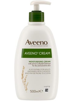 Aveeno Moisturizing Cream with Colloidal Oatmeal, Suitable for relieving Dry, Sensitive and Eczema-Prone Skin, unscented formula, 500ml