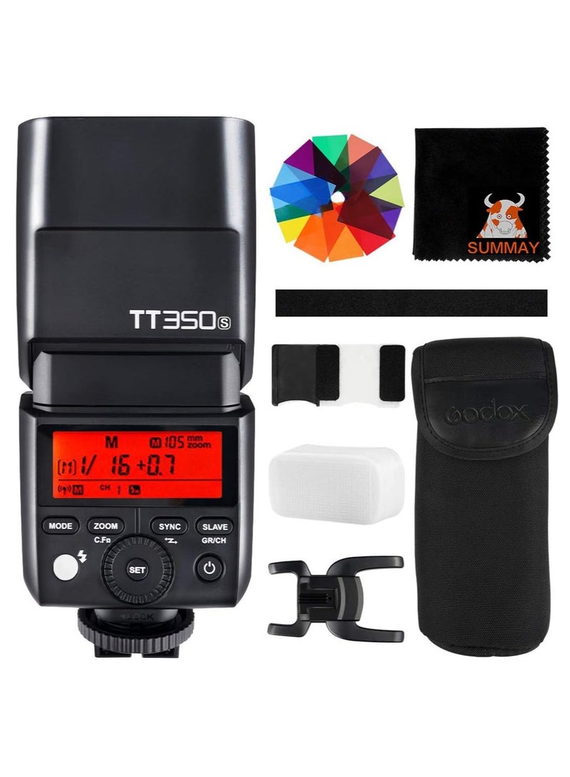 Godox TT350S Flash Speedlite for Sony Camera, 2.4G Wireless GN36 1/8000s HSS TTL Camera Flash Compatible for Sony Camera A7 A7R A7S A7-II A7-III A7R-II A7R-III A7S-II A6300 A6000 etc - Image 1