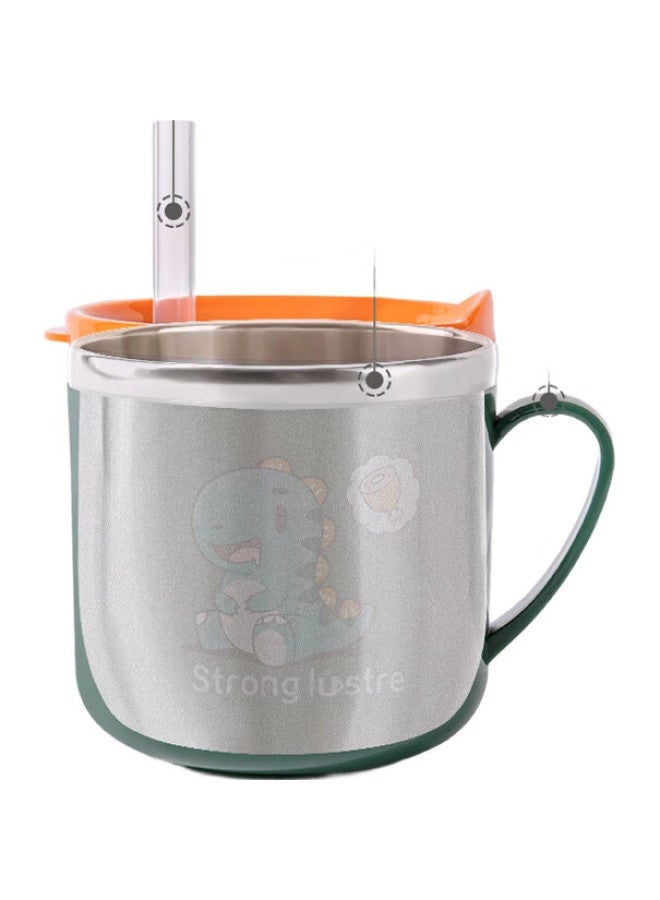 Cookss Children'S Water Cup, Milk Cup, 316 Stainless Steel Training Cup, Baby 1-3 Years Old Straw Cup With Scale, Green - Image 1