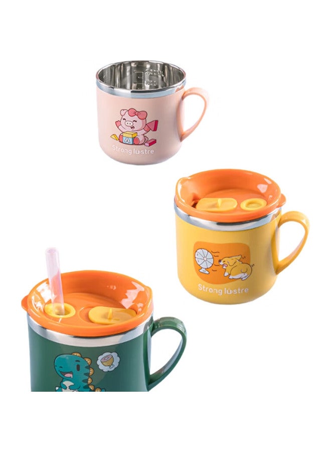 Cookss Children'S Water Cup, Milk Cup, 316 Stainless Steel Training Cup, Baby 1-3 Years Old Straw Cup With Scale, Green - Image 3