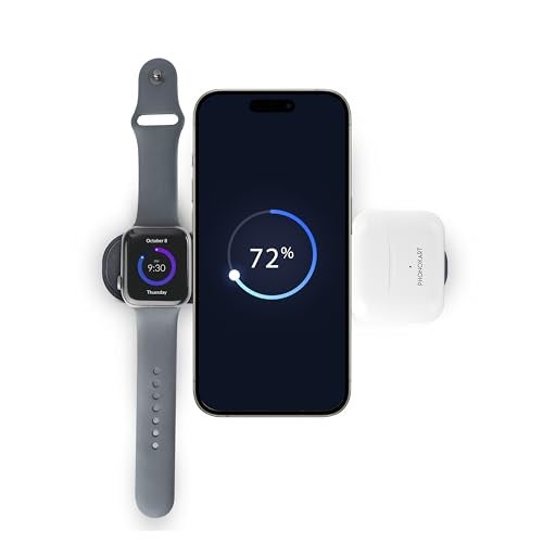 Phonokart Tripy 3-in-1 Wireless Charger – 20w Fast Charging Stand for iPhone, Apple Watch & AirPods. Sleek, Travel-Friendly Qi Charger for Desk or Bedside - Image 5