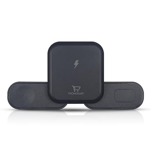 Phonokart Tripy 3-in-1 Wireless Charger – 20w Fast Charging Stand for iPhone, Apple Watch & AirPods. Sleek, Travel-Friendly Qi Charger for Desk or Bedside - Image 1