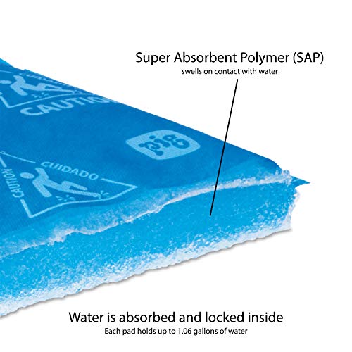 PIG Super Water Absorbent Pad | High-Visibility | Absorb & Lock | 10 Pack | 14" W x 14" L | Blue | PM50429-BL - Image 4