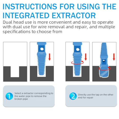 Serplex® 2 In 1 Broken Pipe Extractor Tool Kit, Double Head 1/2 & 3/4 Inch Faucet Valve Screw Remover, Heavy-Duty Alloy Broken Bolt Extractor Hand Tool For Home Plumbing Repairs & Maintenance - Image 2