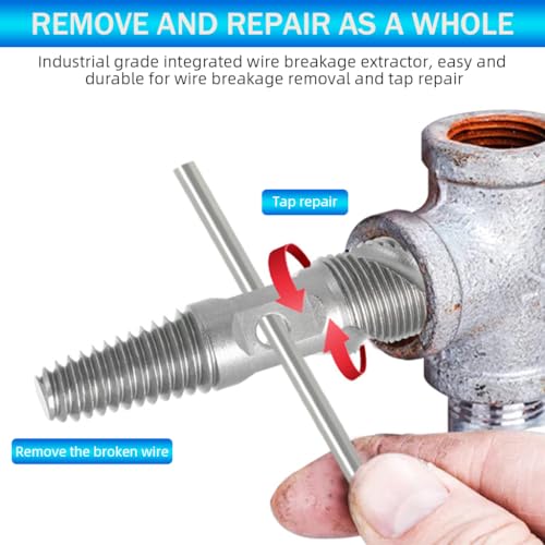 Serplex® 2 In 1 Broken Pipe Extractor Tool Kit, Double Head 1/2 & 3/4 Inch Faucet Valve Screw Remover, Heavy-Duty Alloy Broken Bolt Extractor Hand Tool For Home Plumbing Repairs & Maintenance - Image 3