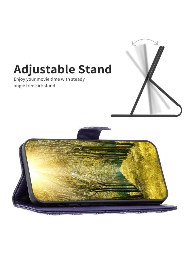 Zaboon Case For Galaxy A22 4G Diamond Lattice Wallet Leather Flip Phone Case - Image 5