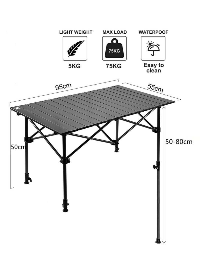 Height Adjustable Lightweight Titanium Steel Portable Folding Roll Up Grill Camp Table with Carrying Bag for Beach Camping Picnic Fishing BBQ - pzsku/Z0EB5B1CB646524839A3EZ/45/_/1701847902/17d113ad-3f51-4a9c-b9a2-0322e742c3db