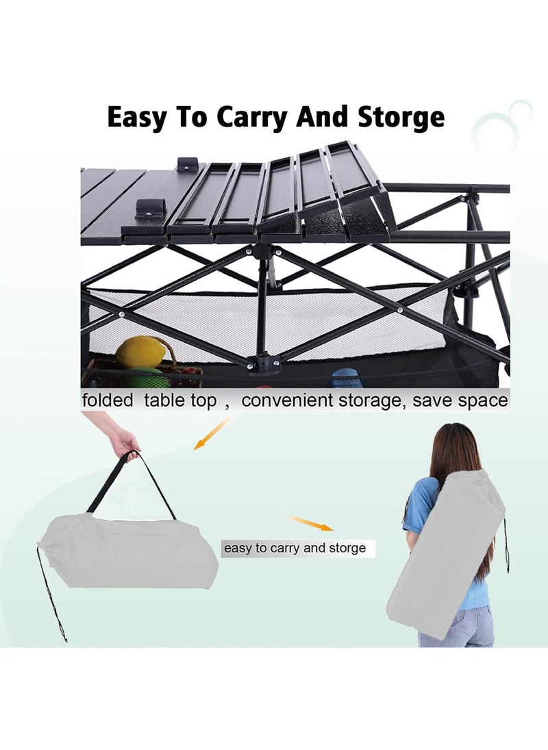 Height Adjustable Lightweight Titanium Steel Portable Folding Roll Up Grill Camp Table with Carrying Bag for Beach Camping Picnic Fishing BBQ - pzsku/Z0EB5B1CB646524839A3EZ/45/_/1702436015/d8b29b19-c4cd-4ccd-81cf-16fca88e5297