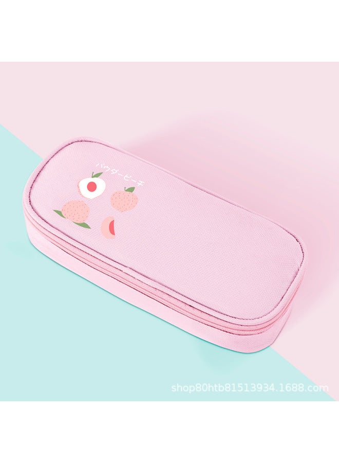 Fruit Pattern Pencil Bag Large Capacity Pencil Case Multifunctional Pencil Case Student Cute Cartoon Stationery Bag Customization