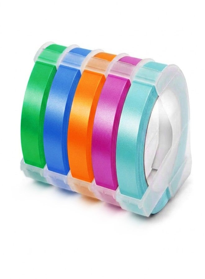 oddpod™ 5 PCS Motex Original Embossing Label Maker Tapes Refill for DIY, Scrapbooking & Craft 9mm x 3M - Pastel Assorted - Image 1