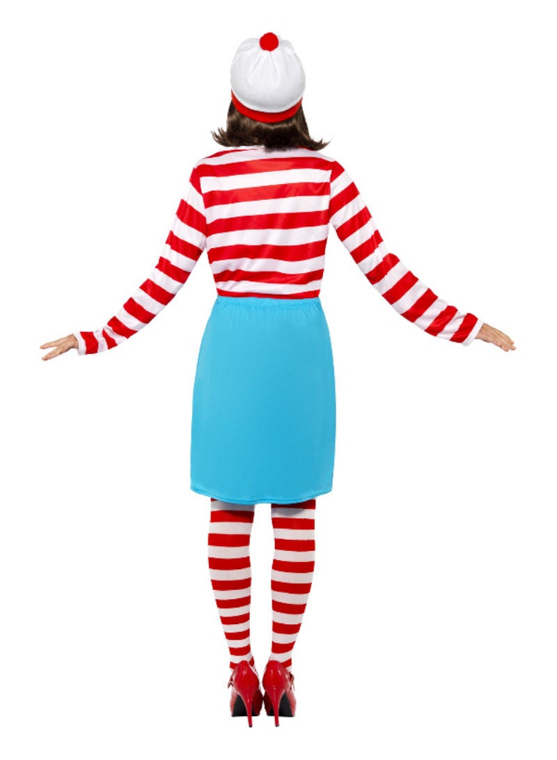 Where's Wally Wenda Fancy Dress Party Costume Red And White With Top Skirt Glasses Tights And Hat Xs