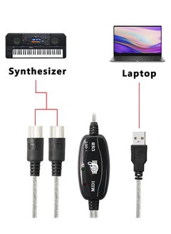 Generic MIDI to USB Cable Interface Adapter USB MIDI Converter from Electronic Keyboard Piano Organ to PC Laptop for Music Distribution & Recording  - Image 5