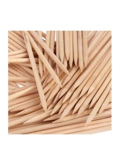 ORiTi 100 Piece Wood Cuticle Pusher Set Beige  - Image 1