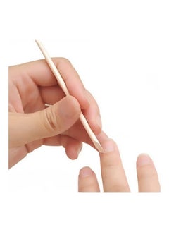 ORiTi 100 Piece Wood Cuticle Pusher Set Beige  - Image 2