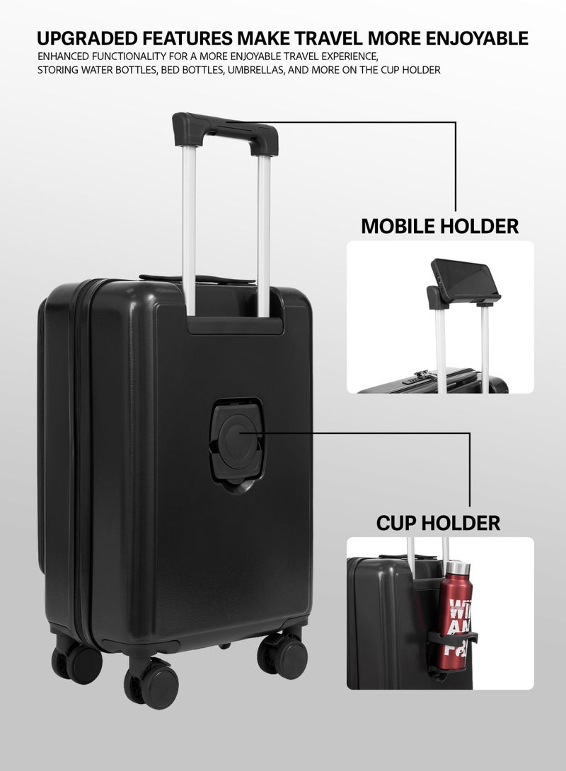 Parajohn Front Open Cabin Size 20 inches luggage with Premium ABS Material- 55 cms carrying 10kg|8 Wheels Hard Sided Trolley - Image 5