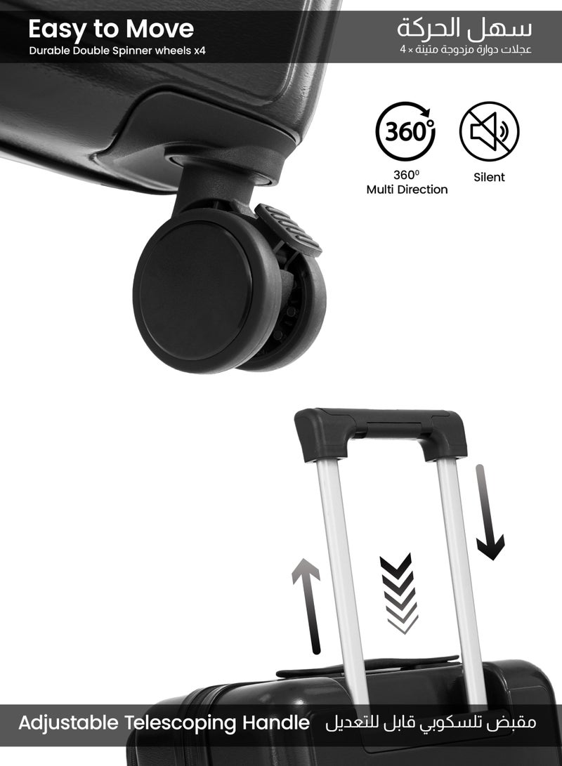 Parajohn Front Open Cabin Size 20 inches luggage with Premium ABS Material- 55 cms carrying 10kg|8 Wheels Hard Sided Trolley - Image 4