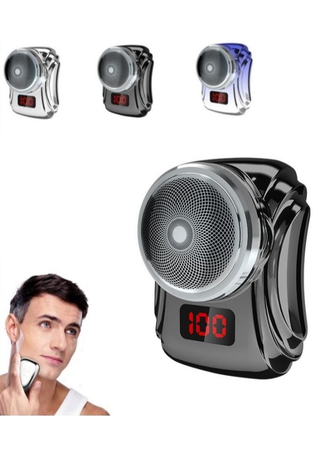 Portable Electric Razor Rechargeable Shaver Easy One-on Use Suitable for Home Black - Image 1