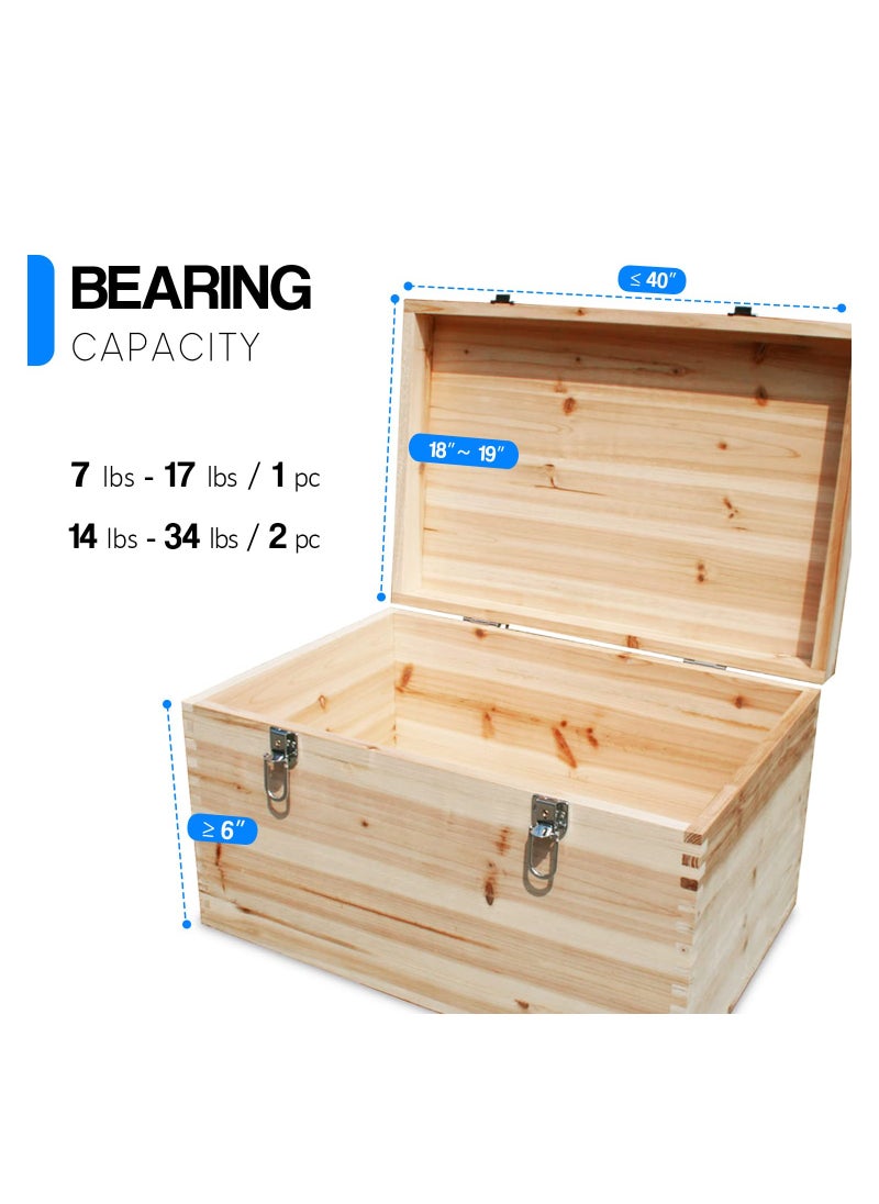 70N-120N Soft Close Hydraulic Lid Hinge, Professional Safety Lid Stay Soft Close Damper Buffer Safety First Slow Lowering Hinge for Storage Treasure Chest Cabinet Door, Pack of 2