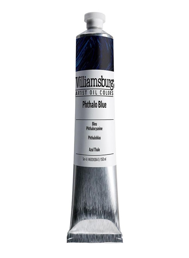 Williamsburg Artist Oil Colors by GOLDEN, Phthalo Blue, 150 ml tube, Professional Oil Paint, Transparent - Image 1
