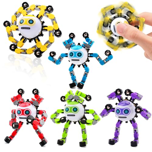 ASIOWELY 5 PCS Easter Basket Stuffers Transformable Fidget Spinners Toys for Kids and Adults Stress Relief Autism Sensory Toy for Boys Girls Teens Cool Fingertip Gyros Birthdays Gifts for Travel Toys - Image 1