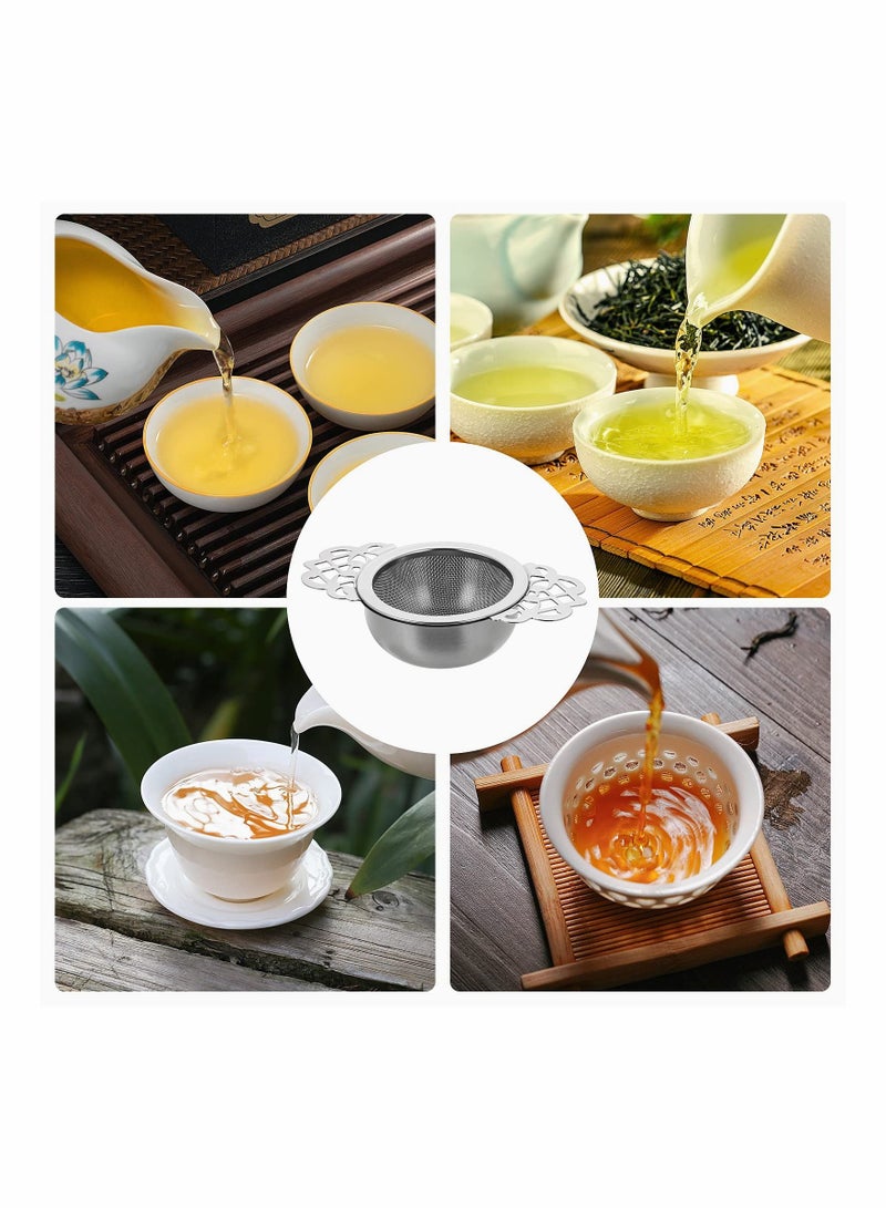 2 Pcs Fine Mesh Tea Strainers with Bowl Stainless Steel Loose Tea Infusers Strainers Diameter Mini Tea Fine Sieve Ideal for Juice Coffee Filter - Image 2