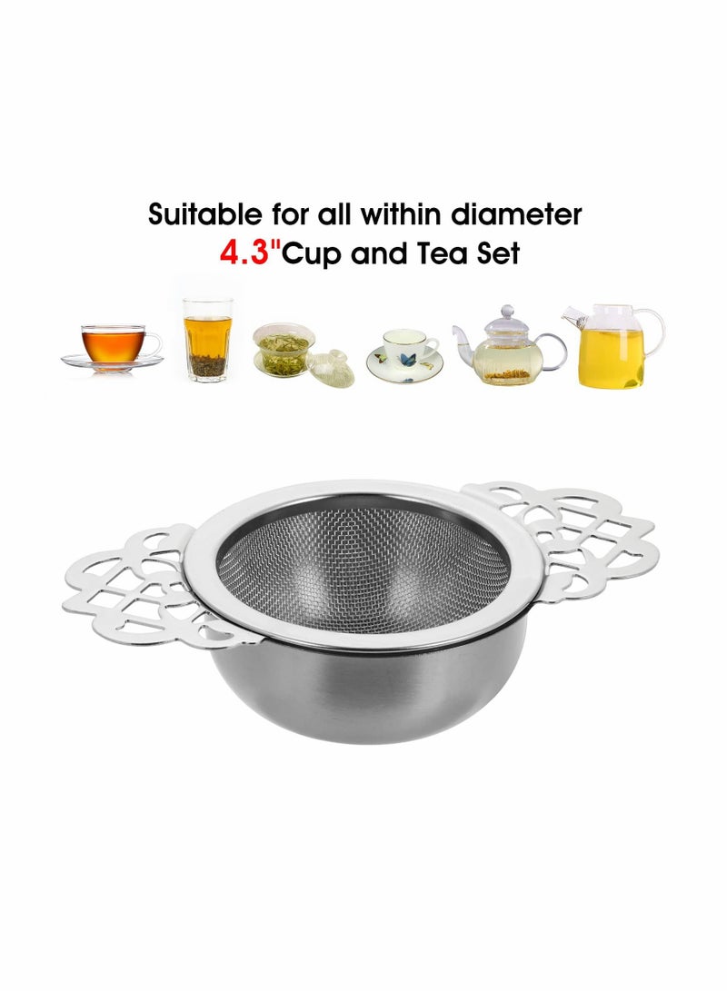 2 Pcs Fine Mesh Tea Strainers with Bowl Stainless Steel Loose Tea Infusers Strainers Diameter Mini Tea Fine Sieve Ideal for Juice Coffee Filter - Image 5