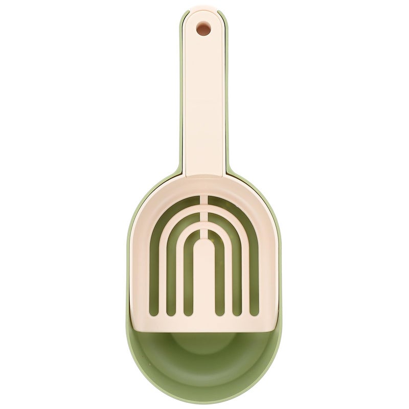 Green Lightweight Plastic Cat Litter Scoop Handheld Shovel for Pet Waste Cleaning - Image 2