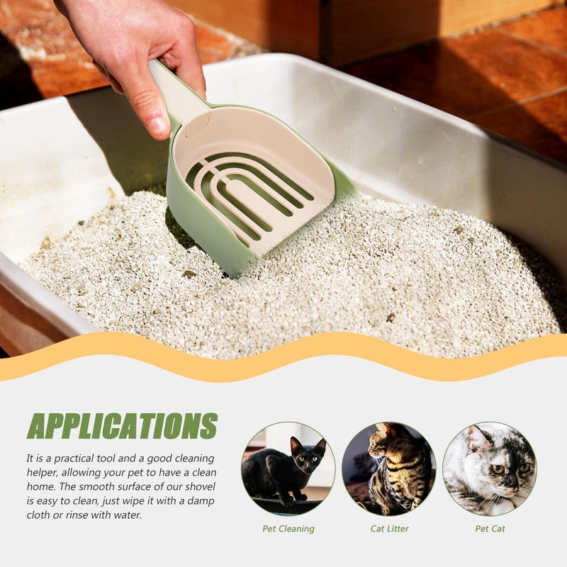 Green Lightweight Plastic Cat Litter Scoop Handheld Shovel for Pet Waste Cleaning - Image 5