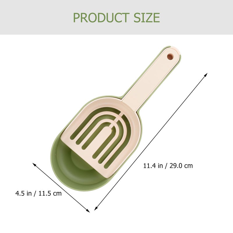 Green Lightweight Plastic Cat Litter Scoop Handheld Shovel for Pet Waste Cleaning - Image 3