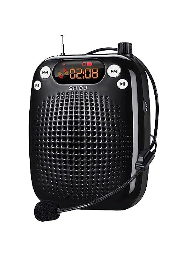 Voice Amplifier with Microphone Headset, Bluetooth Voice Amplifier for Teachers Portable Speaker with Microphone Support FM TF Card USB Flash Disk for Classroom Speech Tour Guide Training - Image 1