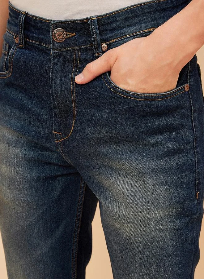 HIGH STAR HIGH STAR Mid Rise Faded Regular Fit Jeans