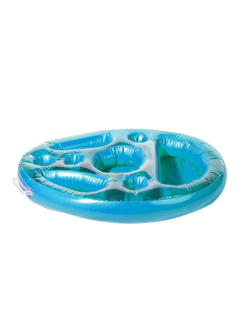 Generic Inflatable Drink Rack Cup Holder Perforated Coaster Water Ice Bar Inflatable Mobile Phone Mat Pool Pad Water Cup Tray 70X50cm  - Image 2