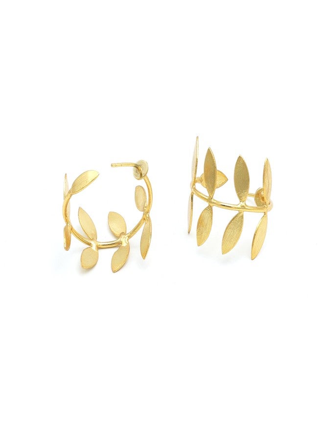 Dua Classic Gold-Plated Hoop Earrings - Timeless Handcrafted Jewelry for Women - Image 1