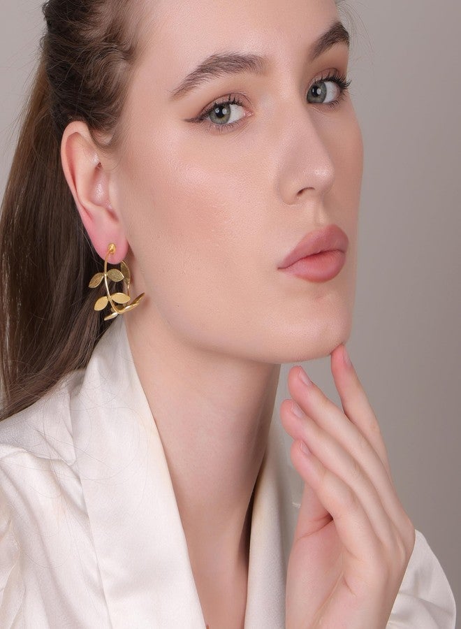 Dua Classic Gold-Plated Hoop Earrings - Timeless Handcrafted Jewelry for Women - Image 3