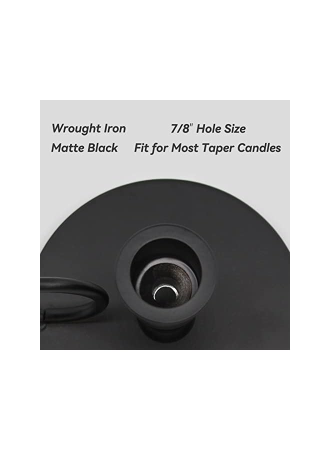 The Bros Matte Black Candle Holders Set of 2, Fits 3/4 inch Thick Candle&Led Candles, Wrought Iron, Perfect for Wedding, Dinning, Party - Image 4
