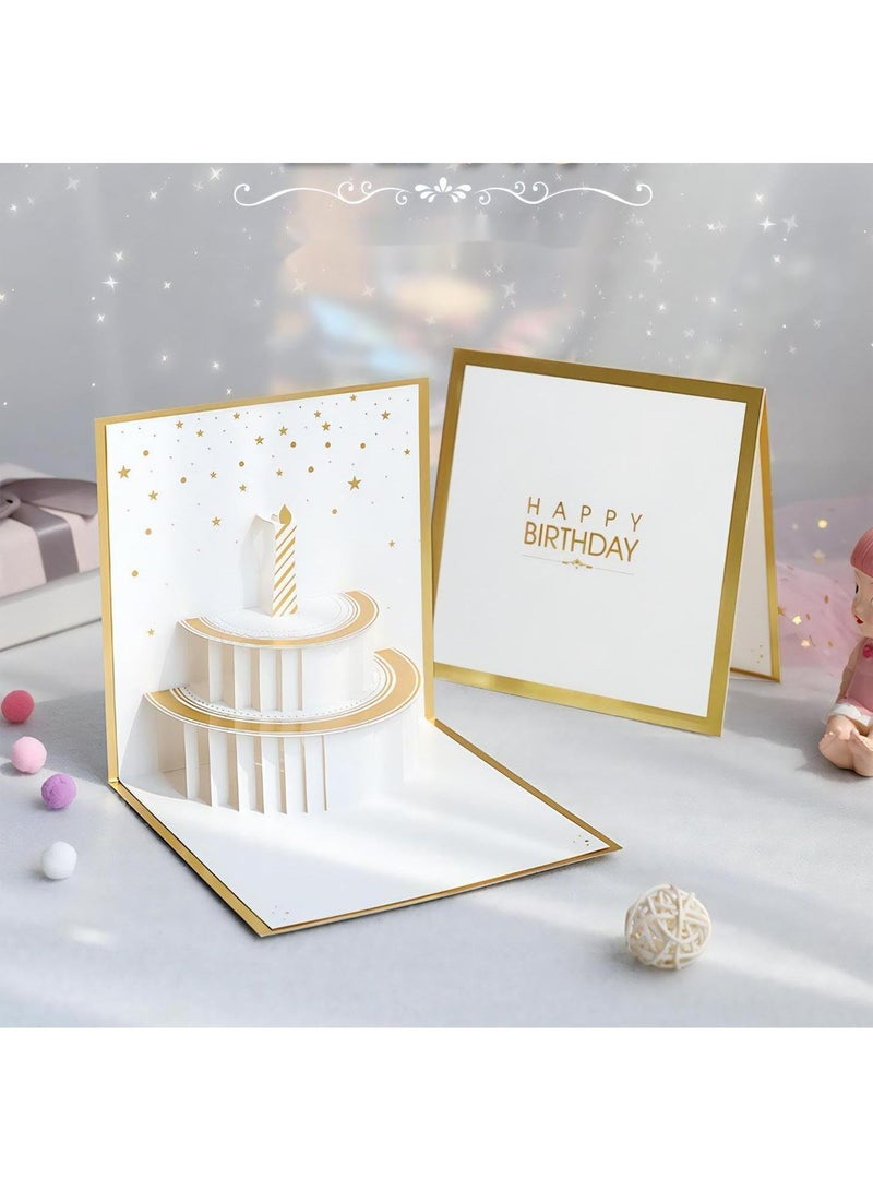 Fancy Elegant Design 3D Pop-Up Card, Greeting Card for Birthday, Sturdy and Solid Cardstock Gift Card Best for Birthday, Graduation, Anniversary - Image 1