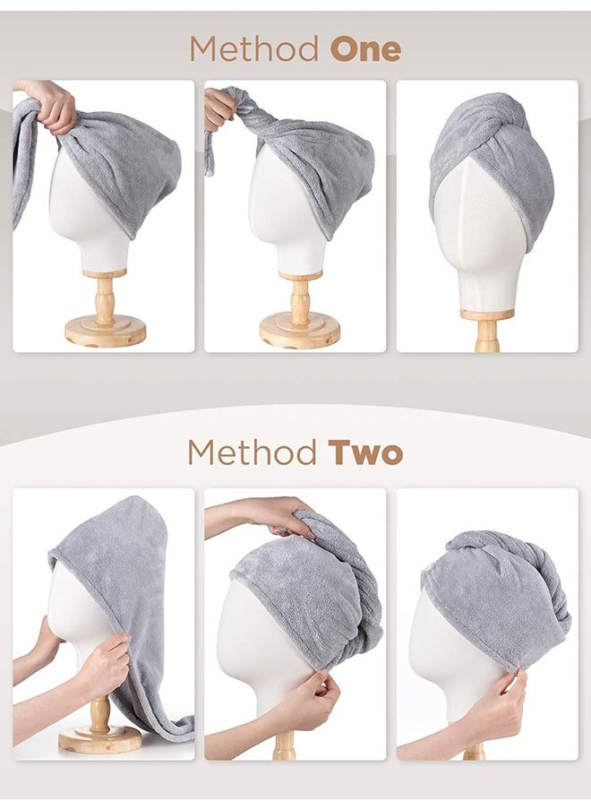 Microfiber Hair Towel, Hair Towel Wrap Turbans for Women, Hair Drying Towel Wrap Hair Accessories for Curly Hair Women Anti Frizz, Pink, Grey, Blue, 3Pack - pzsku/Z0EB65624D46EBABB5DC4Z/45/_/1700548787/9228b76c-2739-48fa-a607-180a4acbc84d