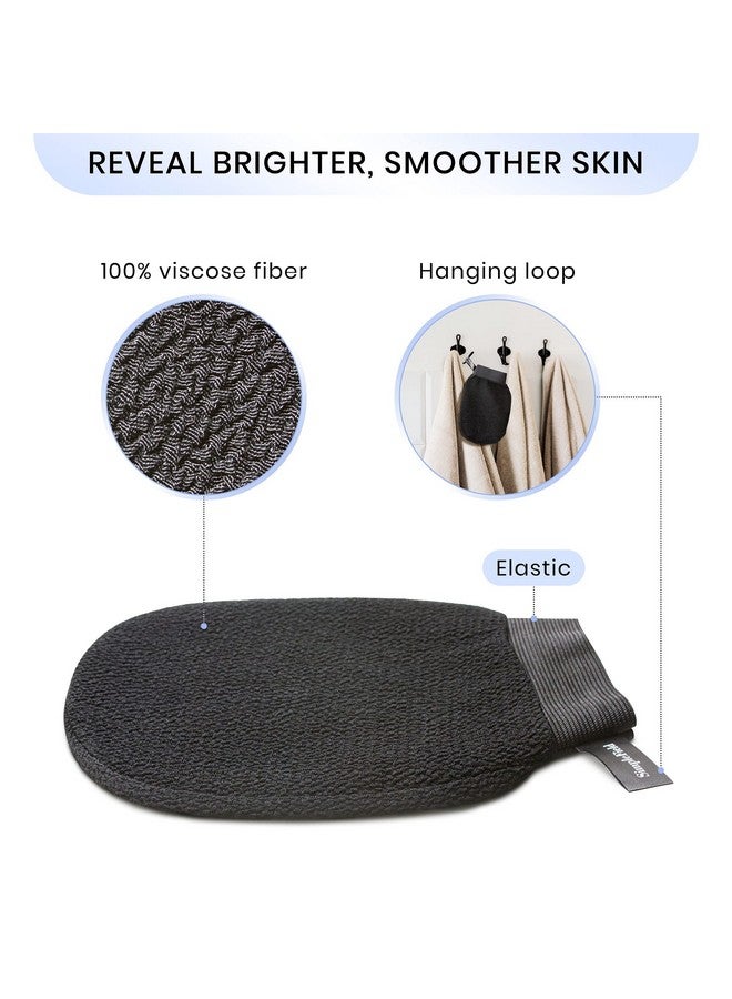 SimpleField SimpleField Korean Exfoliating Mitt for Remove Dead Skin. 2 Pack 100% Viscose Kessa Deep Exfoliating Gloves for Body Scrub, Keratosis Pilaris and Self Tanning. Easily Smooth Skin Surface.  - Image 3