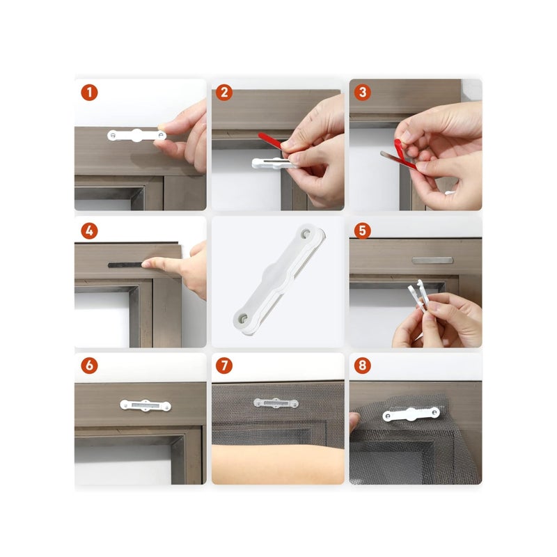 SOLARAE شريط مغناطيسي للشاشة 24 قطعة، شريط مغناطيسي لشاشة الطيران للنوافذ، شرائط مغناطيسية ذاتية اللصق لشبكات النوافذ، ستائر شبكية، ستائر أبواب، تمنع الحشرات/الذباب من الدخول - Image 5